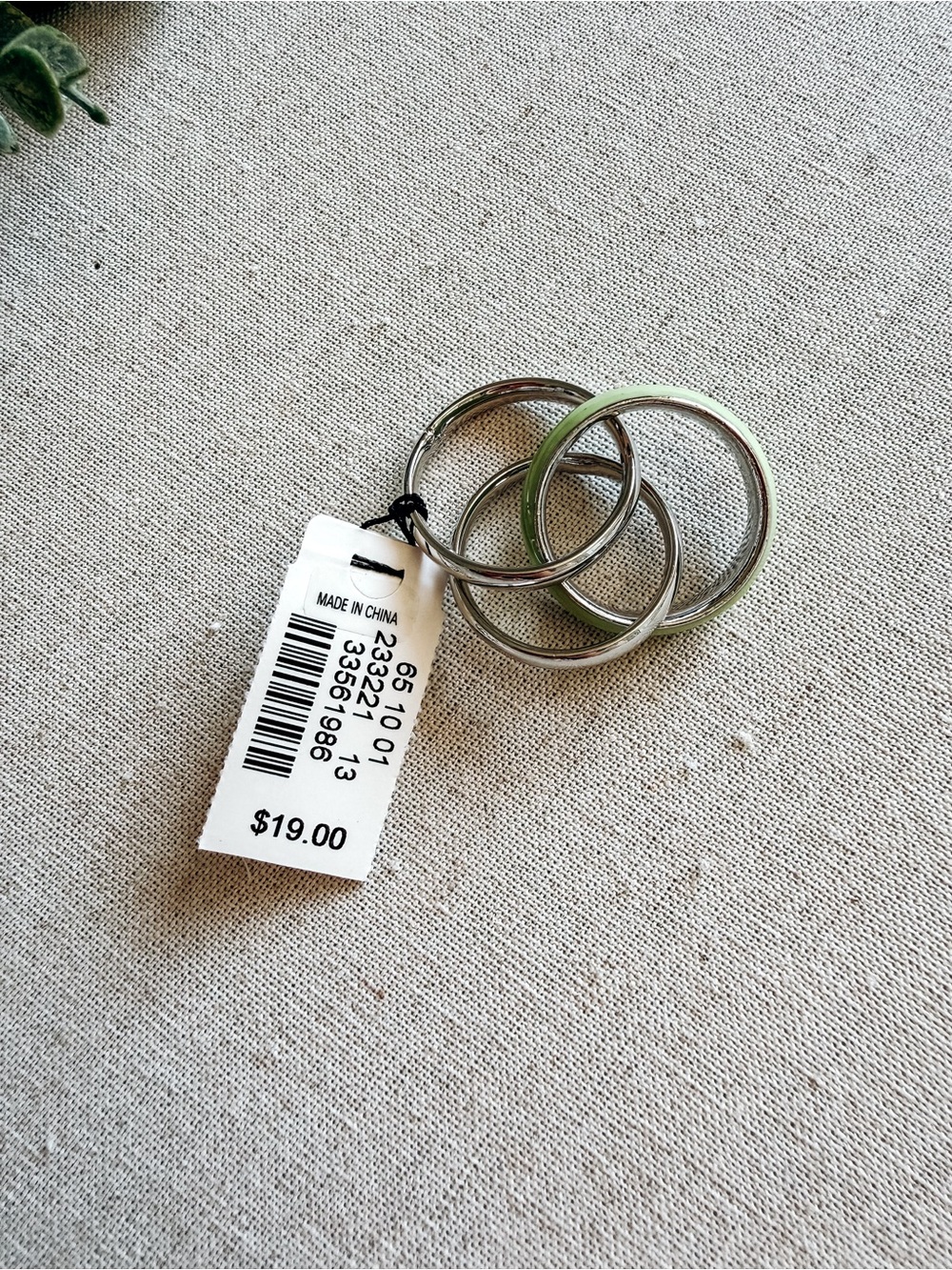 Talbots Limeade Scarf Ring Set Silver Tone 4-Piece Accessory NWT - Picture 2 of 4